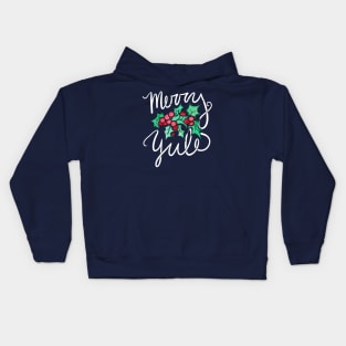 Merry Yule Holly Berries Kids Hoodie